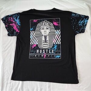 Fresh Laundry Pharoah T Shirt Men's Black Neon 2 Side Graphic Print Size 2XL